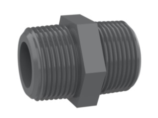 Mamelon double BSP, fileté mâle, réduit (PVC-U)
