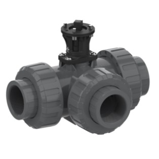 Kugelhahn 3W M1 T-Kugel mit Adapterset – Gewindemuffe R (BSP)