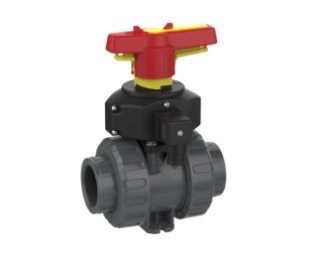 2-Wege modularer Kugelhahn M1 mit Stellungsrückmeldung Ag-Ni, silikonfrei – Gewindemuffe NPT (PVC-U)