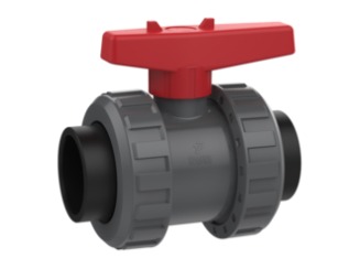 2-Wege Kugelhahn S6 PTFE – PE-Schweißmuffe metrisch (PVC-U)