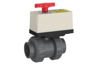 Kugelhahn 2W S6 metrisch – PVCu-Klebemuffe mit E-Antrieb (EO)