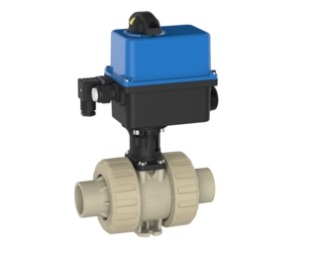 2-Wege-Kugelhahn M1 Elektroantrieb standard, silikonfrei – PP-Schweißstutzen, Antrieb ER20/ER60 (PP-H)