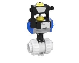 Kugelhahn 2W M1 metrisch, PVDF-Schweißmuffe (Antrieb PO-NC / PO-NO / PO-DA)