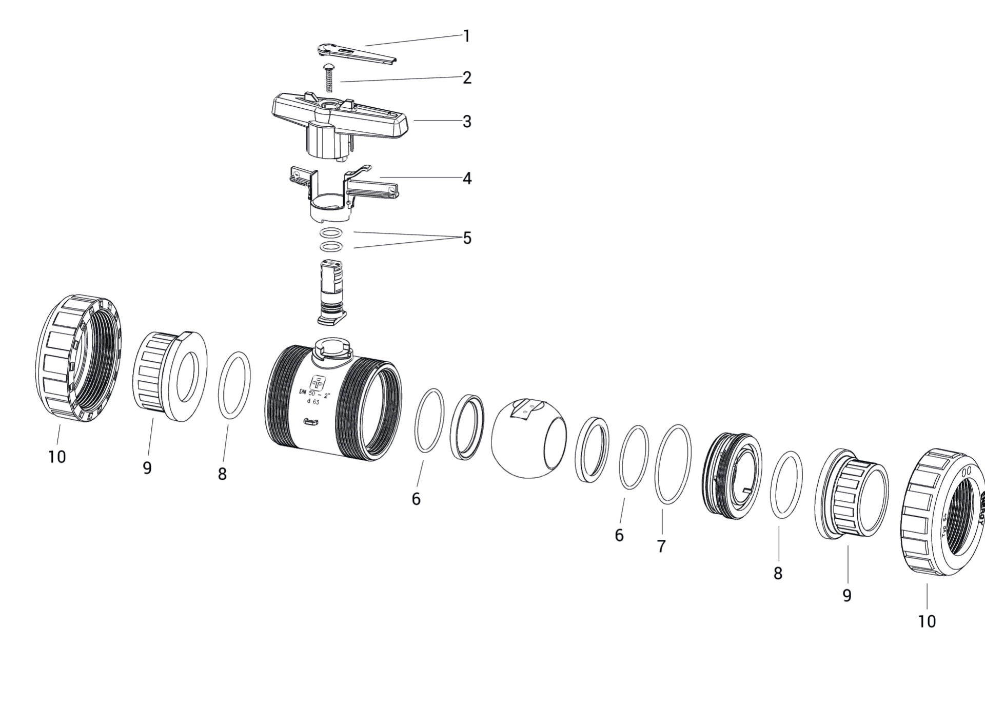 2-weg kogelkraan S4 PVC-C
